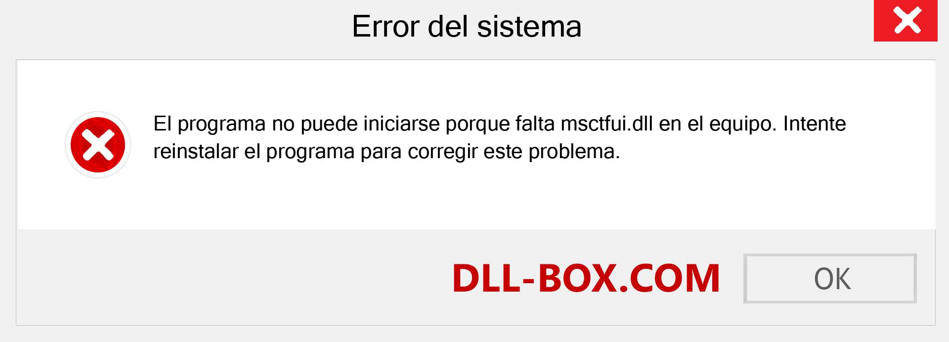 ¿Falta el archivo msctfui.dll ?. Descargar para Windows 7, 8, 10 - Corregir msctfui dll Missing Error en Windows, fotos, imágenes