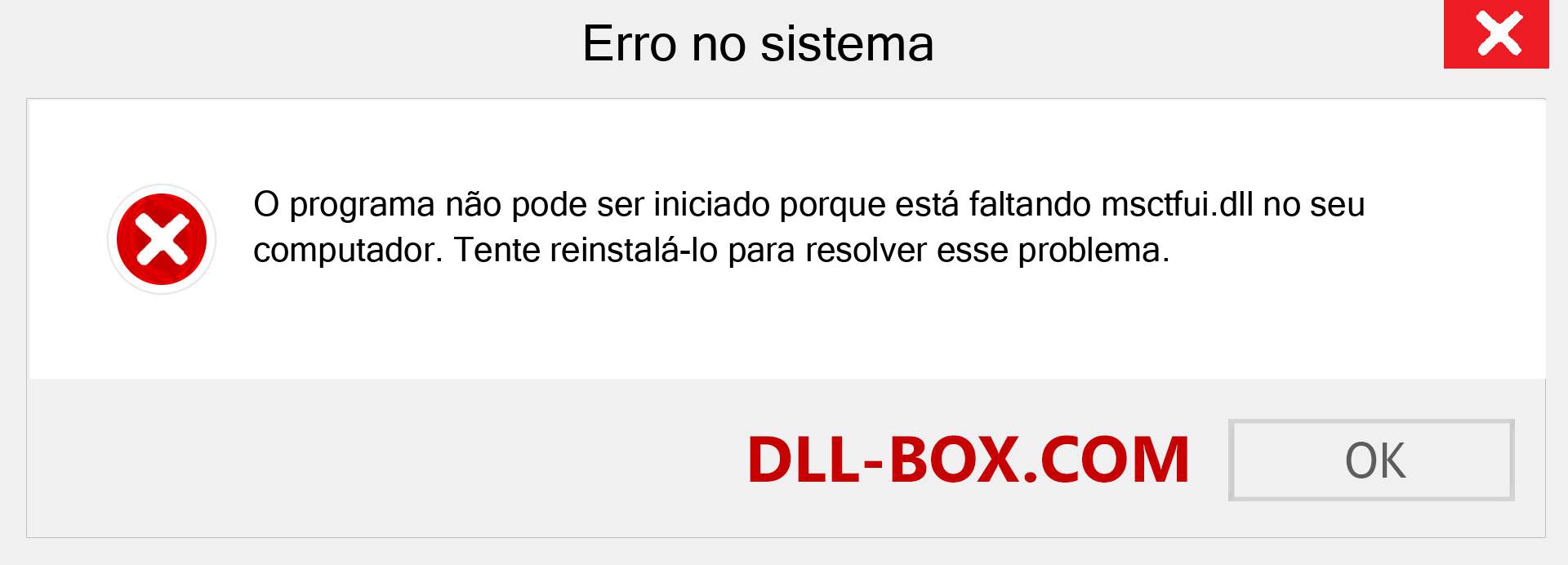Arquivo msctfui.dll ausente ?. Download para Windows 7, 8, 10 - Correção de erro ausente msctfui dll no Windows, fotos, imagens